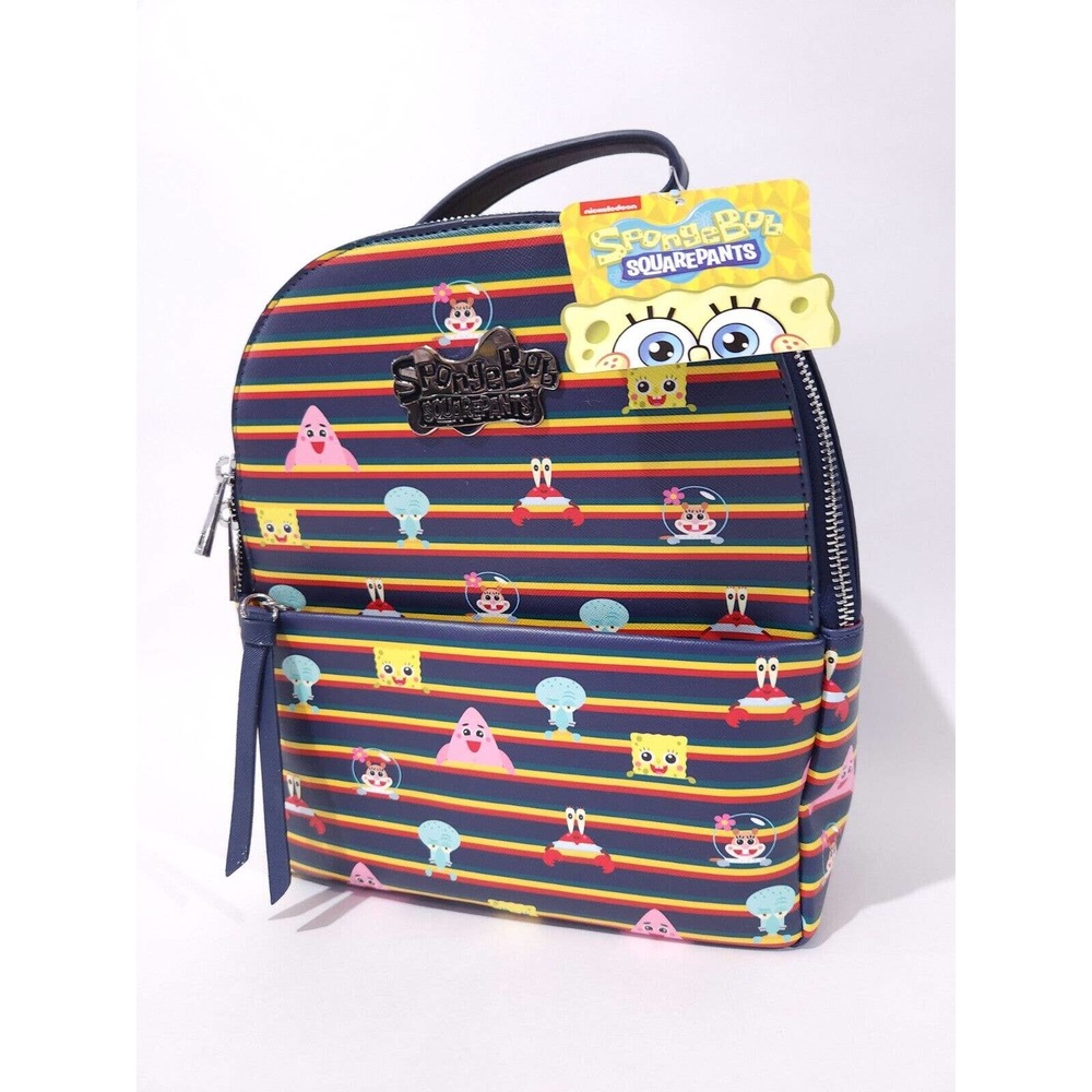 SpongeBob SquarePants Nickelodeon Chibi Striped Mini Backpack Loungefly Style - Picture 6 of 12
